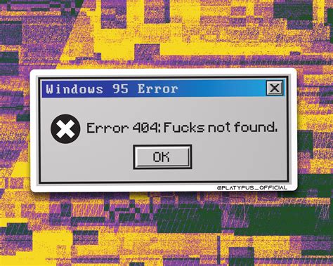 Error 404 Fucks Not Found Vinyl Sticker Windows 95 Retro Web Etsy