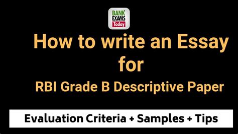 How To Write An Essay For Rbi Grade B Descriptive Paper Youtube