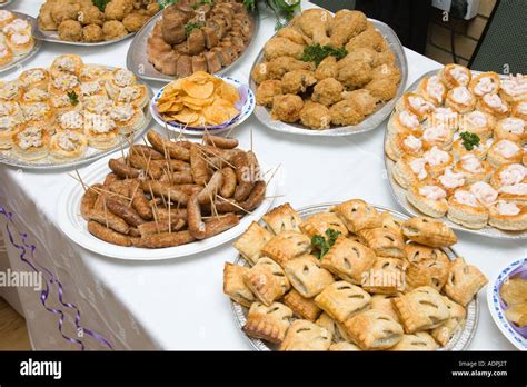 Food Buffet Table At A Wedding Reception In The Uk Stock Photo Alamy