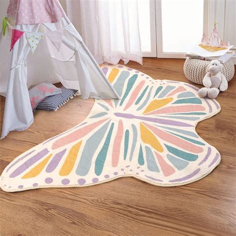 Lukinbox Butterfly Kids Rugs For Girls Bedroom Ultra Ubuy India