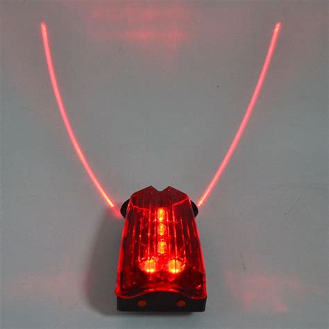 Linli 2 Laser 5 LED Rear Bike Bicycle Tail Light Beam Safety Warning