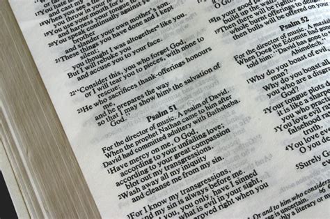 Holy Bible Psalm 51 Stock Image Image Of Pages Text 511141