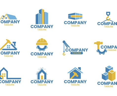 Modern Construction Company Logo Set Vector Art And Graphics