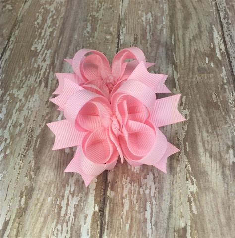 Light Pink Bow Light Pink Hair Bow Pink Biw Pink Hair Bow Etsy