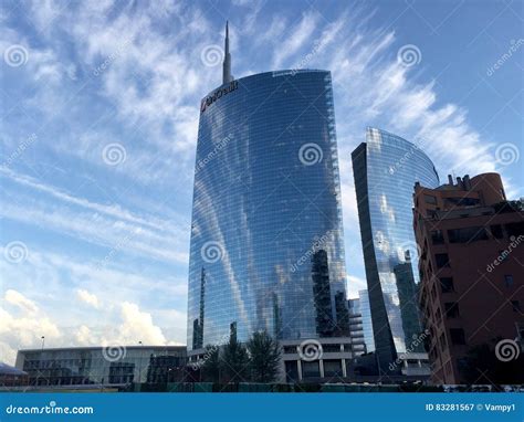 Unicredit Tower Piazza Gae Aulenti Milan Italy Editorial