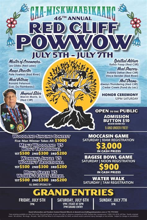 46th Annual Red Cliff Pow Wow 2024 Pow Wow Calendar