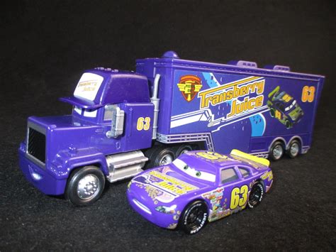 Disney Pixar Cars 63 Racer Team Transberry Juice And Hauler Truck Trailer 1724629252