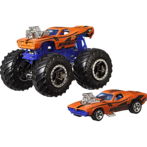 Mattel Hot Wheels Όχημα Monster Trucks Με Αυτοκινητάκι Rodger Dodger GRH81 GRH83 Toys shop gr