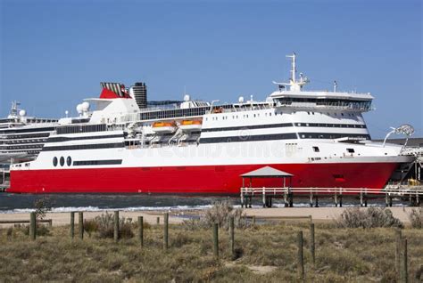 Melbourne Beach and a Ferry Ship Stock Photo - Image of town ...