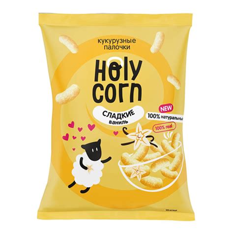 Палочки кукурузные Ваниль, сладкие Holy Corn