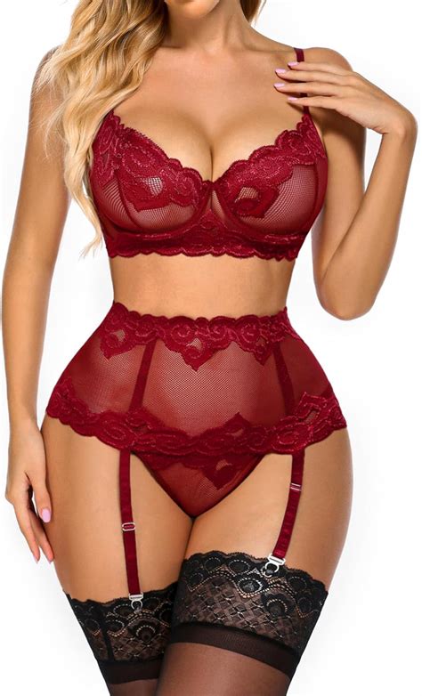 Amazon Adome Lingerie Set For Women Sexy Lace Lingerie Underwire