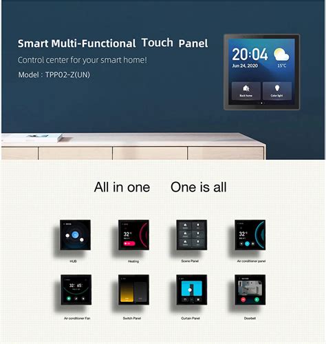 smart network switch Smart home system 4-inch WiFi multi-function central control panel smart ...