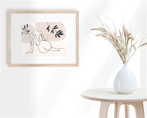 Abstract Single Line Woman Art Minimal Nude Printable Art Etsy