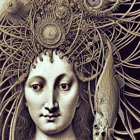 Realistic Detailed Face Portrait Of The Goddess Of The Stable