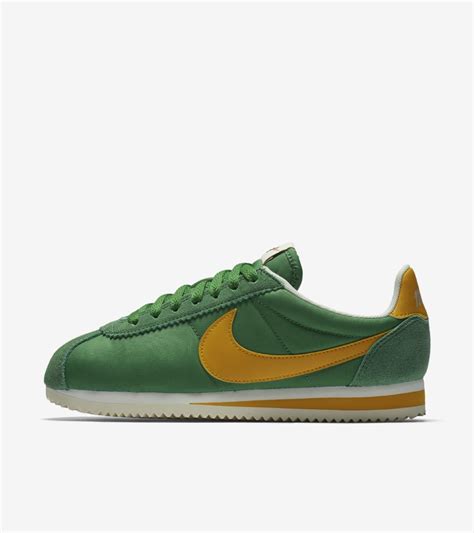 Women's Nike Classic Cortez Premium 'Classic Green & Yellow Ochre ...