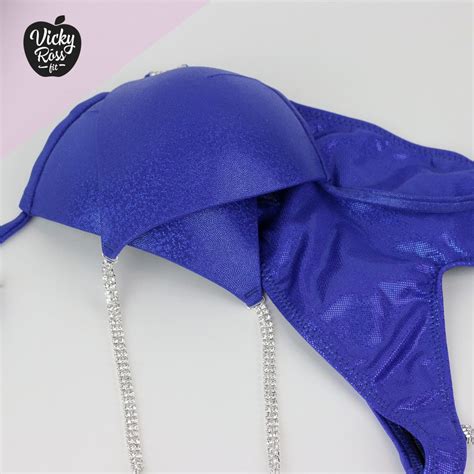 Blue Figure Competition Suit NPC Figure Bikini Vicky Ross Fit