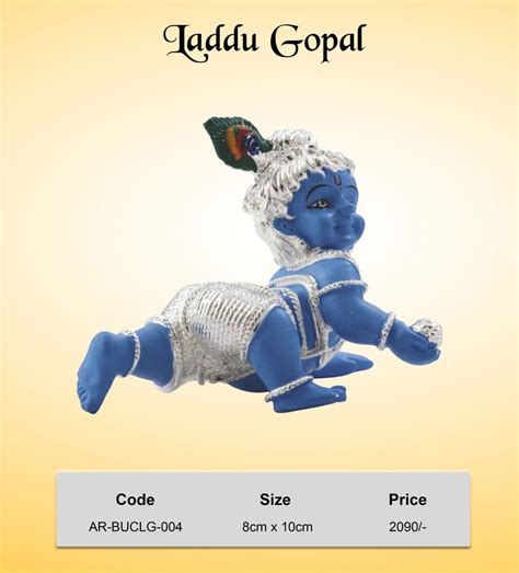 Polyresin Silver Plated Laddu Gopal Statue Home Size Dimension