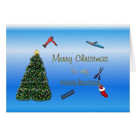 Merry Christmas to hairdresser hairstylist Card | Zazzle.com