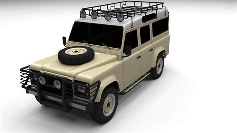 Land Rover Defender 110 Station Wagon HDRI 3D Model 139 Blend Obj