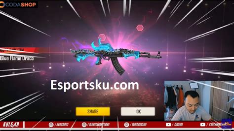 Cara Mendapatkan AK47 Draco Blue Flame Free Fire FF 2021 Esportsku