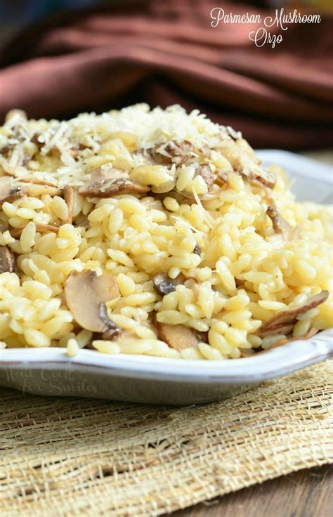 Parmesan Mushroom Orzo - Will Cook For Smiles