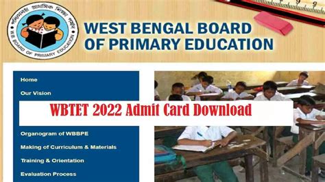 Wb Tet Admit Card Released At Wbbpe Org Exam On Dec Check