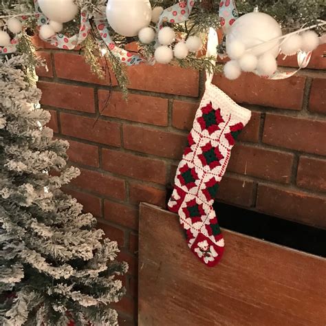 Crocheted Granny Square Christmas Stocking Handmade Etsy