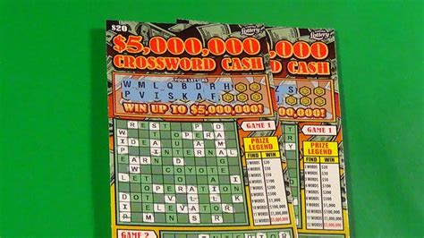 WORDS ON WED 175 TWO 20 5M CROSSWORD CASH FL Lottery Scratch