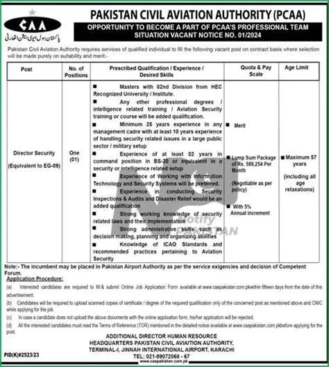 Pakistan Civil Aviation Authority Pcaa Jobs Notify Pakistan