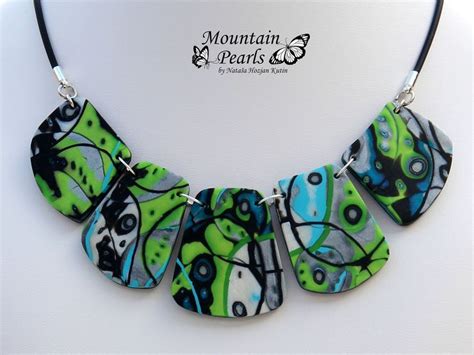 Polymer Clay Necklace Mountain Pearls By Nata A Hozjan Kutin Polymer