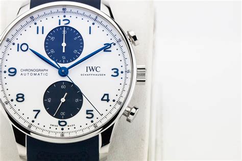 Iwc Portugieser Chronograph Mm White Blue Dial Iw Watch