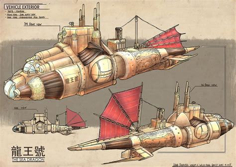 Majestic Sea Dragon in Steampunk Style