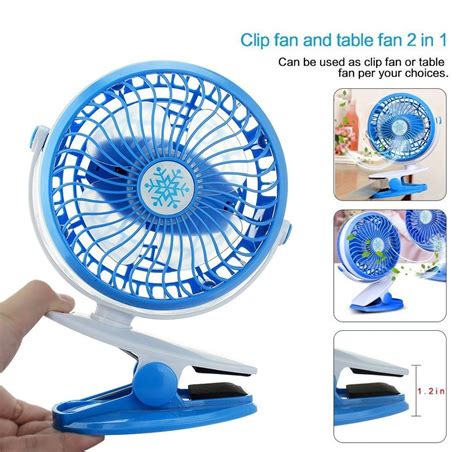 Touchshop Portable Mini Clip Fan Powered By Rechargeable Battery Usb