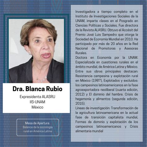 Dra Blanca Rubio XI CONGRESO LATINOAMERICANO DE SOCIOLOGÍA RURAL