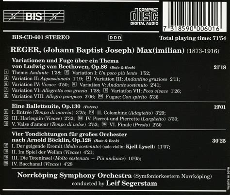 Max Reger Böcklin Suite op 128 CD jpc