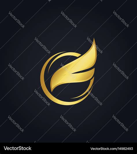 Fly wing gold logo Royalty Free Vector Image - VectorStock