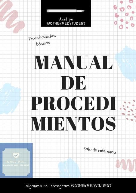 Manual De Procedimientos M Dicos B Sicos Anel P E Udocz