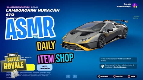 ASMR Fortnite NEW Lamborghini Car Skin Daily Item Shop Relaxing