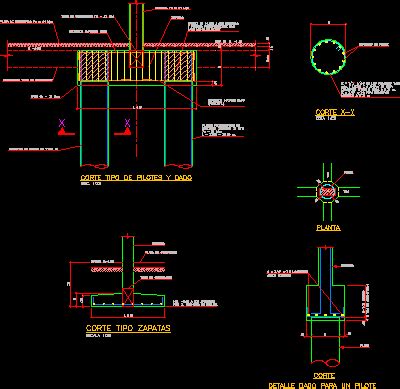 Detalle De Pilote En Dwg Librer A Cad