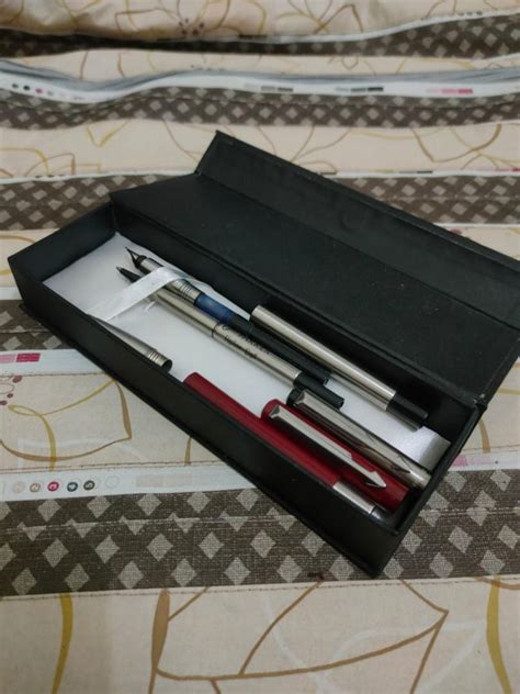 2 Pcs Pulpen Parker Vector Stainless Steel N Red Buku Alat Tulis