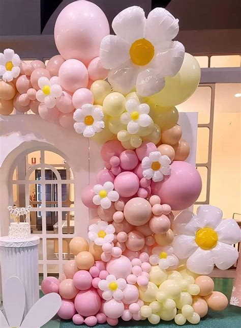 140pcs Daisy Balloon Garland Kit Pink Pastel Balloon Arch Etsy