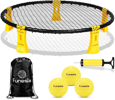 Funesla Spike Game Set Roundnet Standard 3 Balls Kit Upgraded Spike