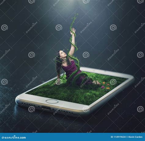 Trapped In A Cell Phone Stock Photo Image Of Surreal 114919634