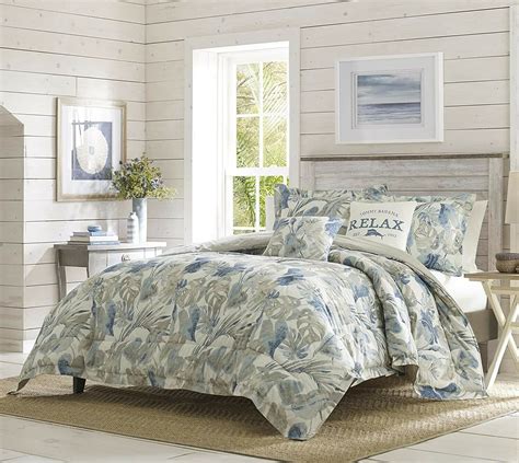 Tommy Bahama 4 Piece Comforter Set Raw Coast Tropical Blue And Grey Queen New Ebay In 2022