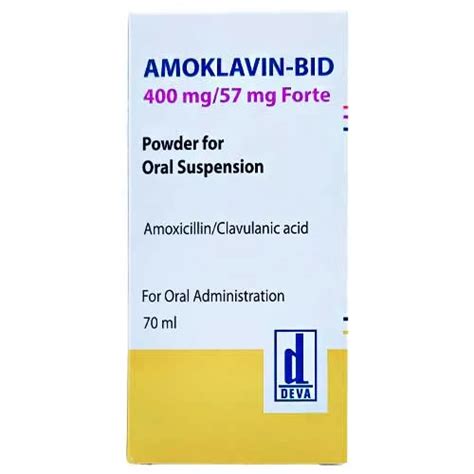 AMOXICILINA CLAVULANICO 400MG 57MG AMOKLAVIN SUSP 70ML DEVA