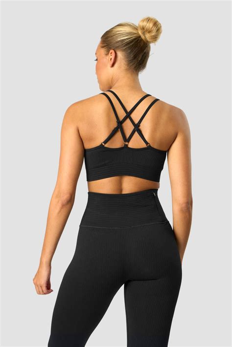 Ribbed Define Seamless Strappy Bra Black ICIW