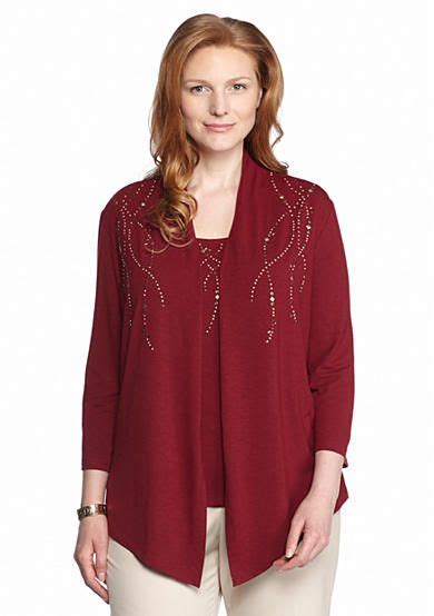 Alfred Dunner Plus Size Beaded Cardigan 2fer Belk Everyday Free Shipping Fashion Clothes