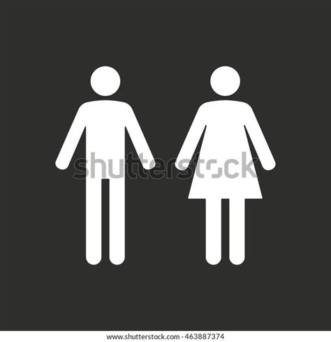 Man Woman Restroom Vector Icon White Stock Vector Royalty Free