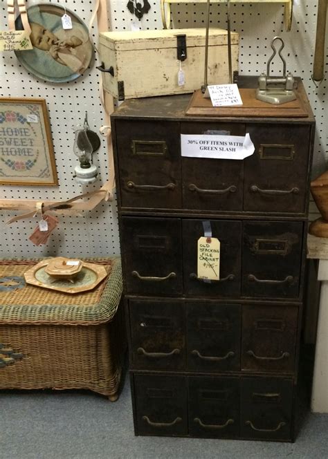 Vintage Stacking Metal File Cabinet. – Burnet Antique Mall