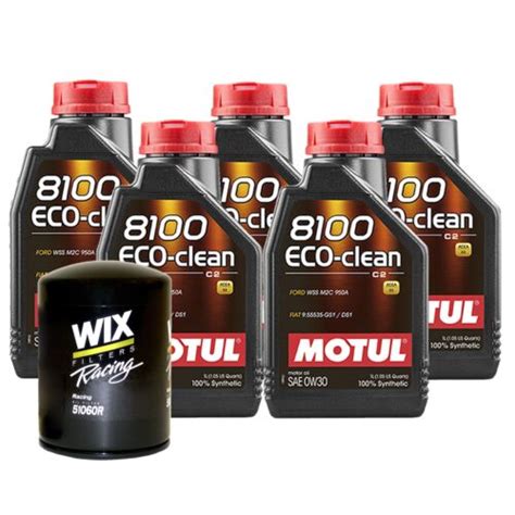 L Motul Eco Clean W Wix Racing Filter Motor Oil Change Kit